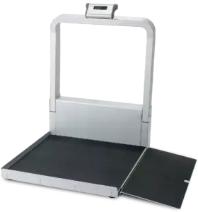 DS9100 Wheelchair Scale with unfolded with built-in hydraulic assistance